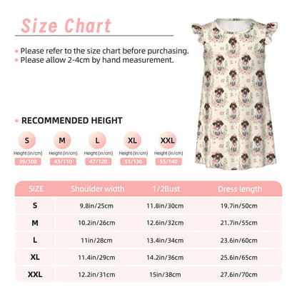 German Shorthaired Pointer Girl's Flutter Sleeve Nightgown