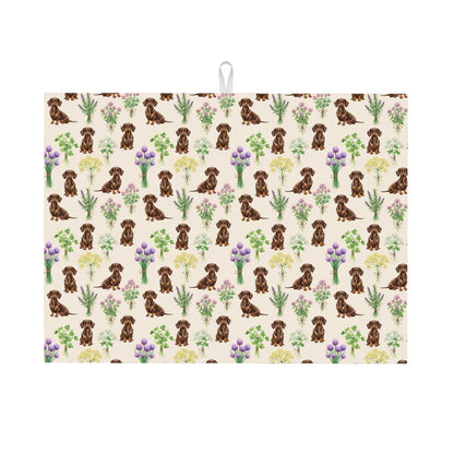 Dachshund Large Dish Drying Mat