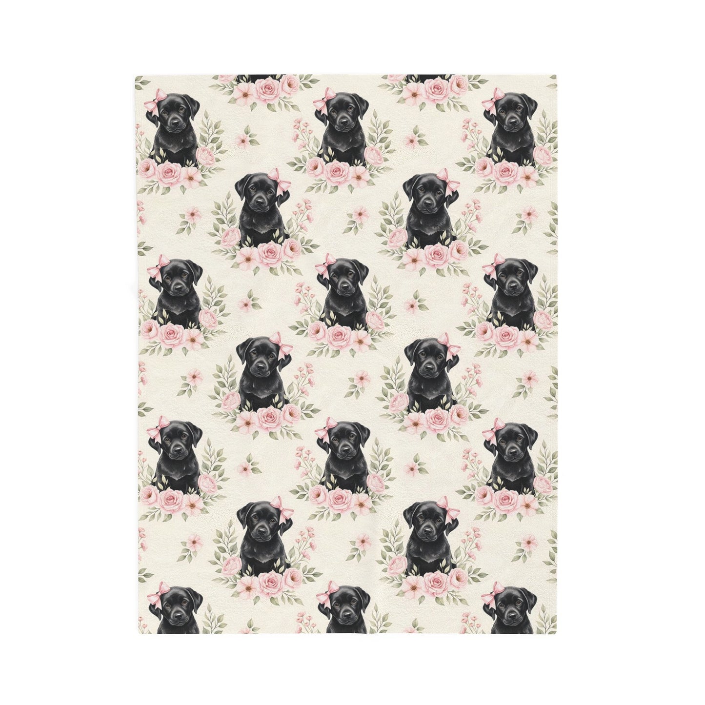 Black Labrador Retriever Pink Baby Blanket, Black Lab Dog Baby Shower Baby Girl Newborn Gift Hospital Announcement Blanket Coming Home