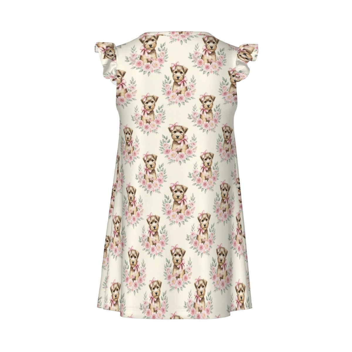 Wheaten Terrier Girl's Flutter Sleeve Nightgown