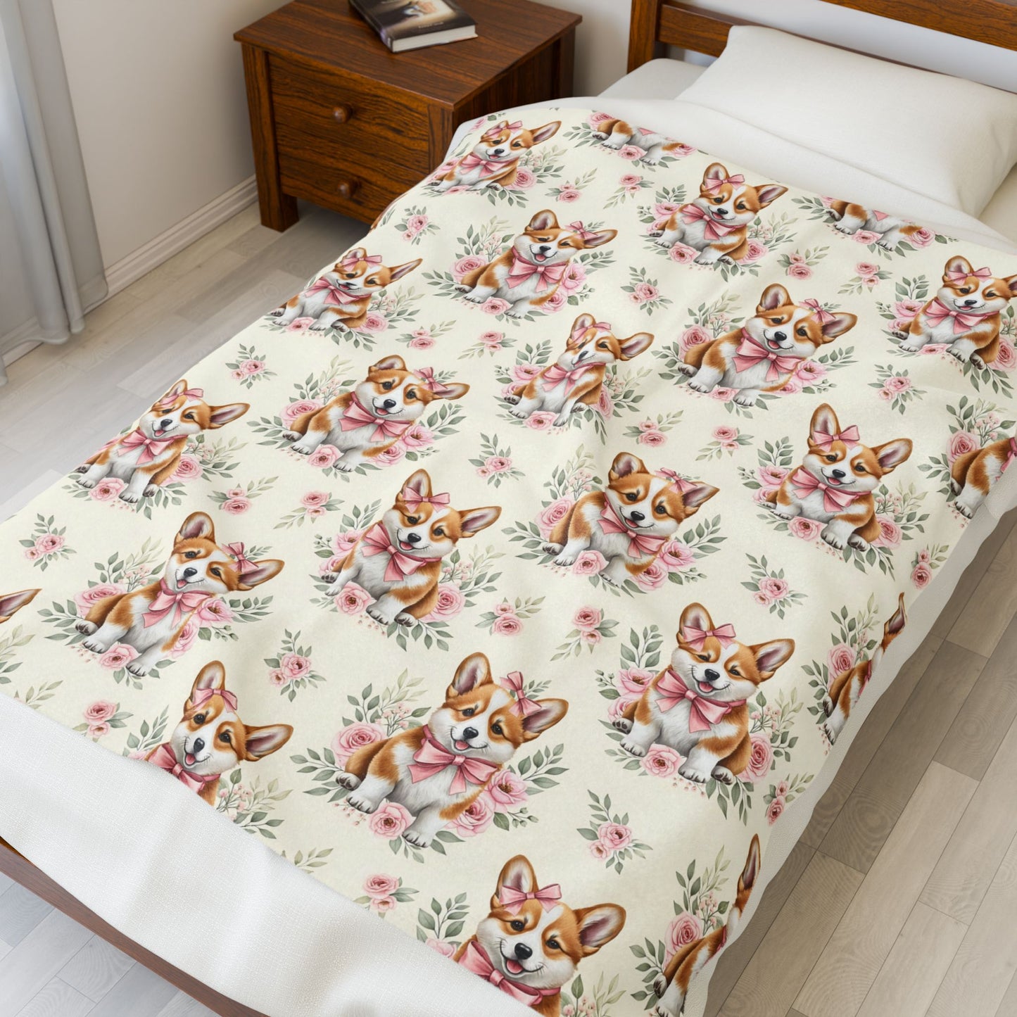 Corgi Pink Baby Blanket, Corgi Dog Baby Shower Baby Girl Newborn Gift Hospital Announcement Blanket Coming Home