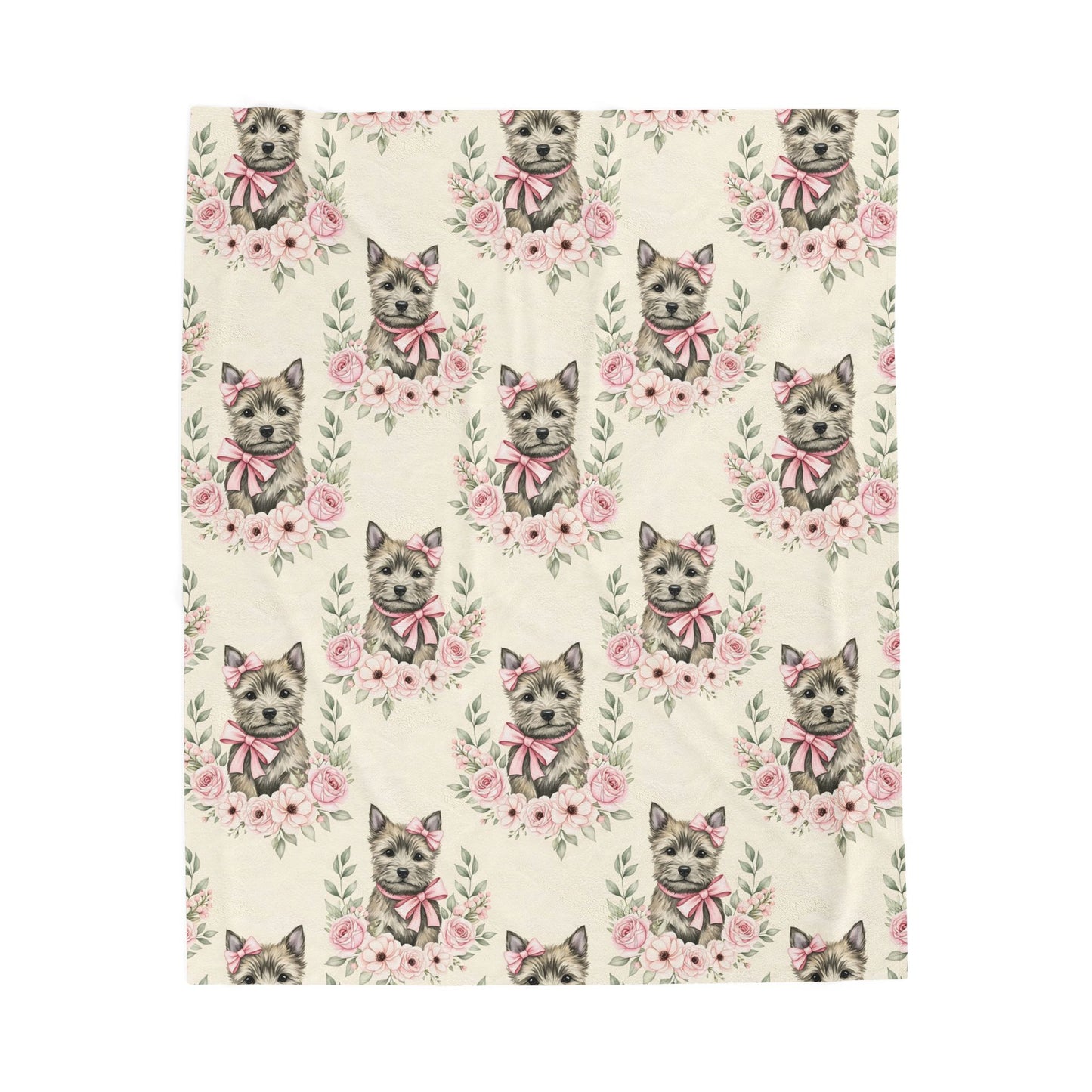 Cairn Terrier Pink Baby Blanket, Cairn Terrier Dog Baby Shower Baby Girl Newborn Gift Hospital Announcement Blanket Coming Home