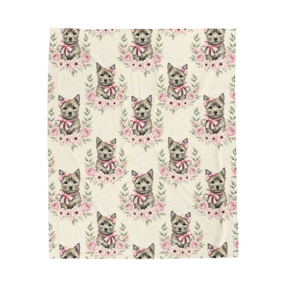 Cairn Terrier Pink Baby Blanket, Cairn Terrier Dog Baby Shower Baby Girl Newborn Gift Hospital Announcement Blanket Coming Home