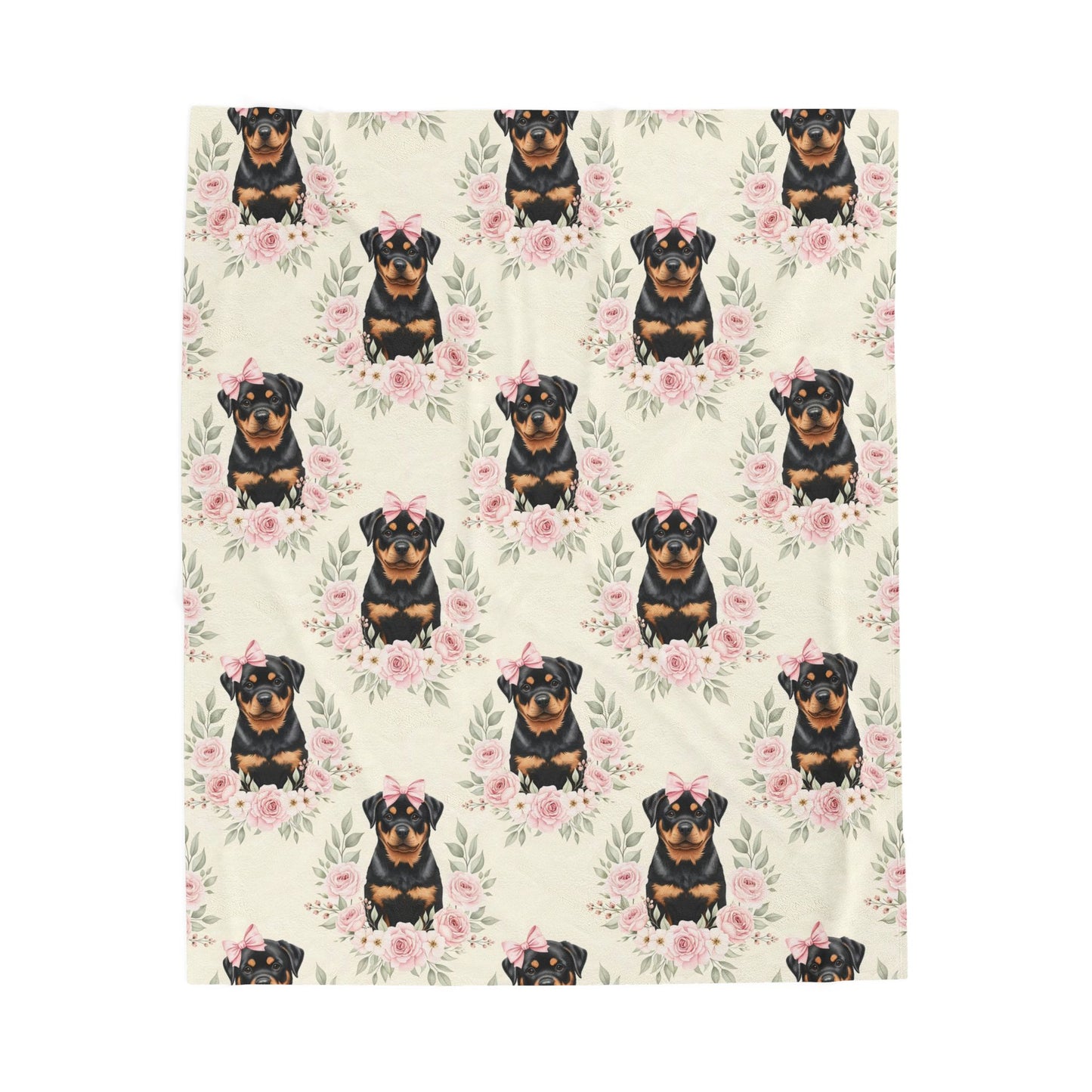 Rottweiler Pink Baby Blanket, Rottweiler Dog Baby Shower Baby Girl Newborn Gift Hospital Announcement Blanket Coming Home