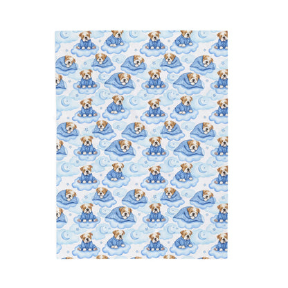Bulldog Blue Baby Blanket, Bulldog Baby Shower Baby Boy Newborn Gift Hospital Announcement Blanket Coming Home
