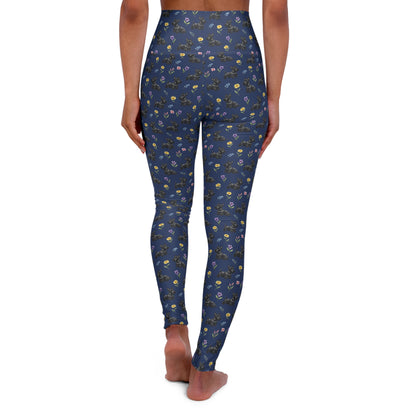 Scottish Terrier Dog Floral High Waisted Yoga Leggings - Perfect for Fitness & Everyday Wear