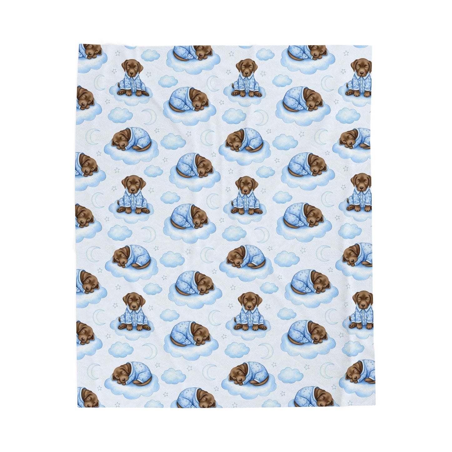 Chocolate Labrador Retriever Blue Baby Blanket, Chocolate Lab Dog Baby Shower Baby Boy Newborn Gift Hospital Announcement Blanket Homecoming