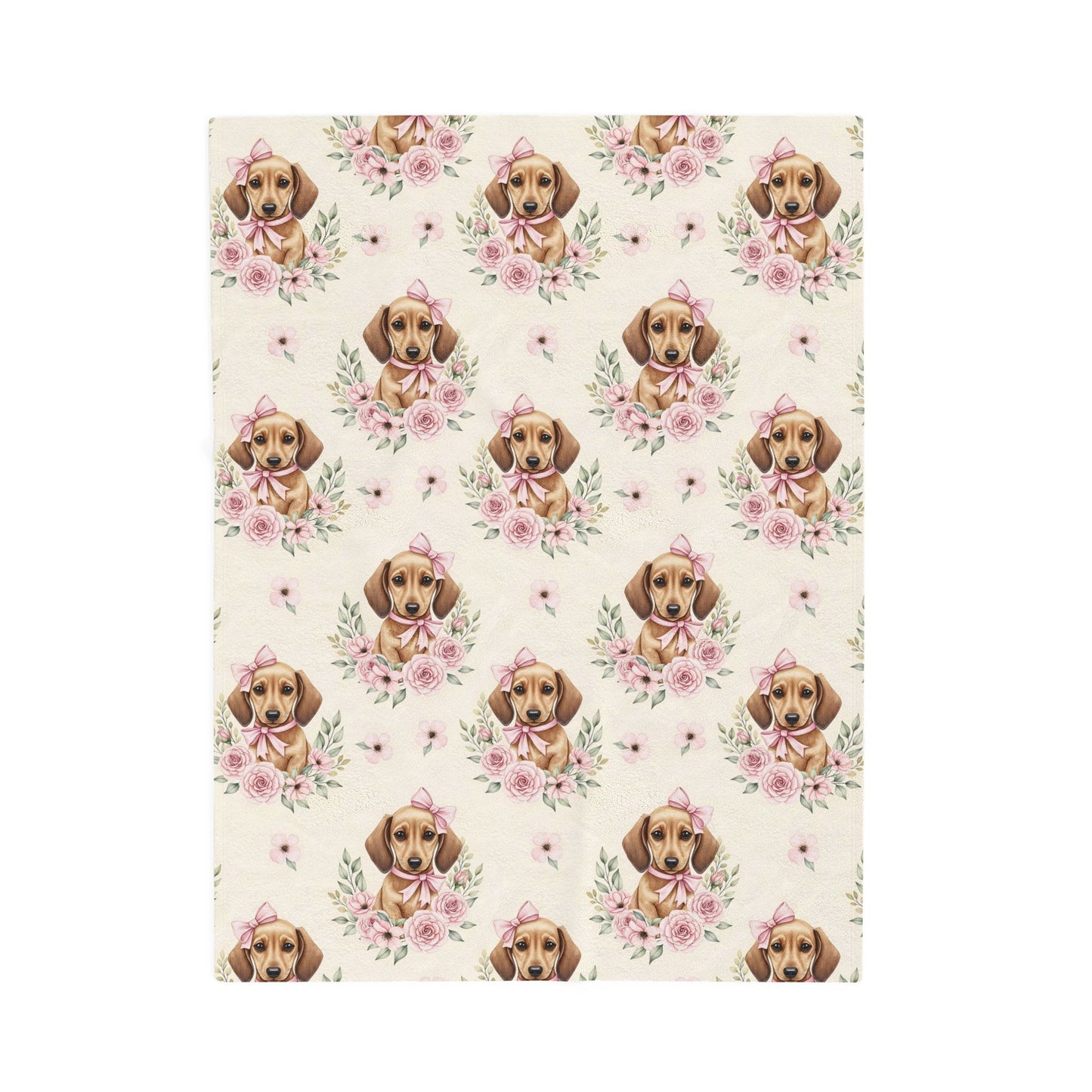 Dachshund Pink Baby Blanket, Doxie Weiner Dog Baby Shower Baby Girl Newborn Gift Hospital Announcement Blanket Coming Home