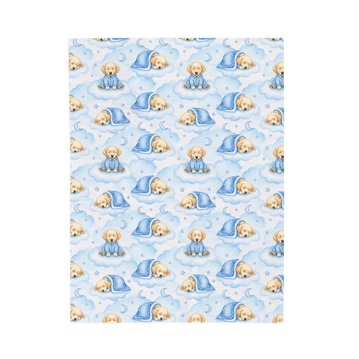 Golden Retriever Blue Baby Blanket, Golden Dog Baby Shower Baby Boy Newborn Gift Hospital Announcement Blanket Coming Home