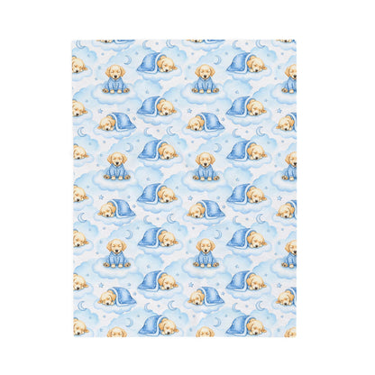 Golden Retriever Blue Baby Blanket, Golden Dog Baby Shower Baby Boy Newborn Gift Hospital Announcement Blanket Coming Home