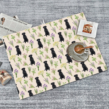 Black Labrador Retriever Large Dish Drying Mat