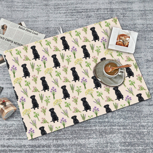 Black Labrador Retriever Large Dish Drying Mat