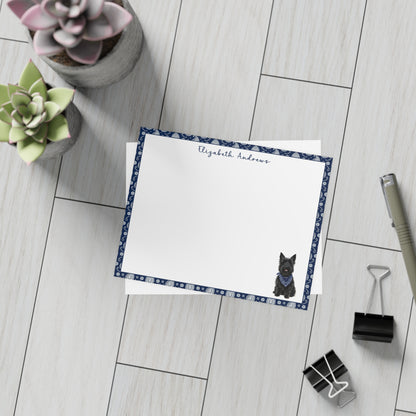 Scottish Terrier Navy Blue Paisley Notecard Set