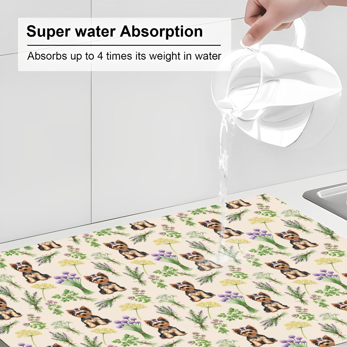 Yorkshire Terrier Large Dish Drying Mat