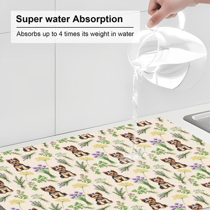 Yorkshire Terrier Large Dish Drying Mat