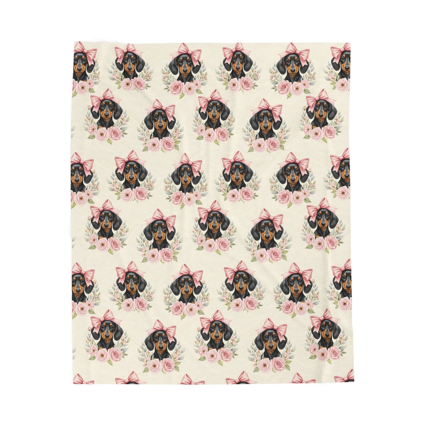 Dachshund Pink Baby Blanket, Doxie Weiner Dog Baby Shower Baby Girl Newborn Gift Hospital Announcement Blanket Coming Home