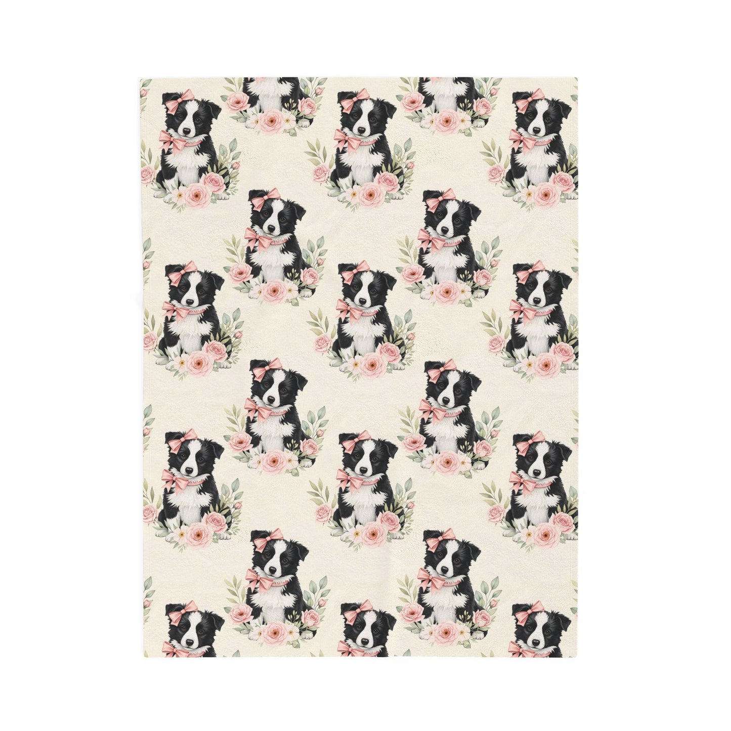 Border Collie Pink Baby Blanket, Border Collie Dog Baby Shower Baby Girl Newborn Gift Hospital Announcement Blanket Coming Home