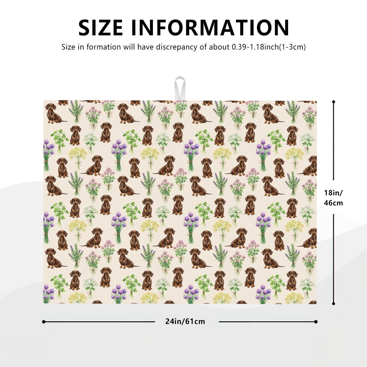 Dachshund Large Dish Drying Mat