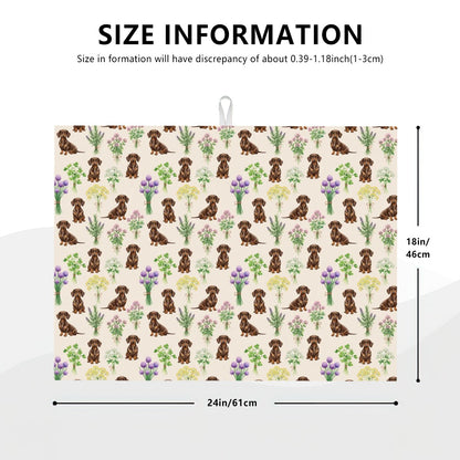 Dachshund Large Dish Drying Mat