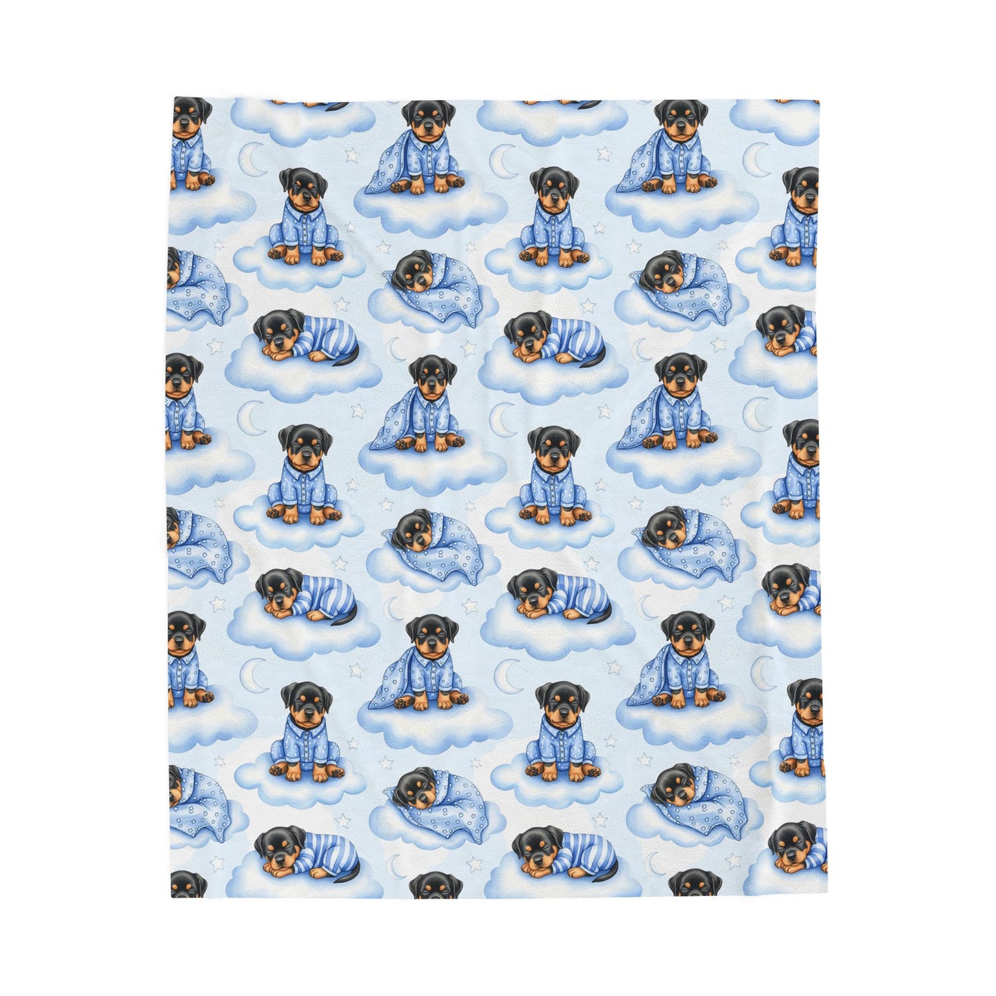 Rottweiler Blue Baby Blanket, Rottie Dog Baby Shower Baby Boy Newborn Gift Hospital Announcement Blanket Coming Home