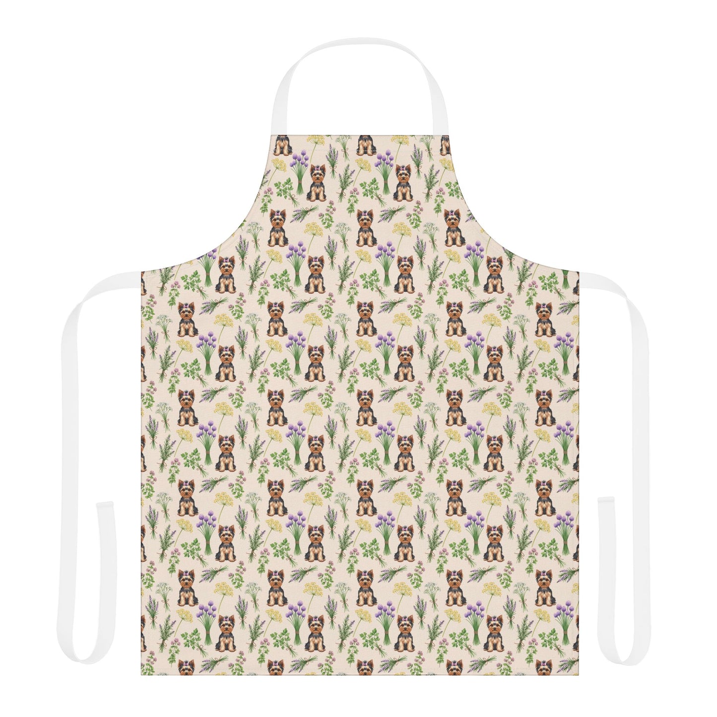 Yorkshire Terrier Dog & Herbs Kitchen Apron