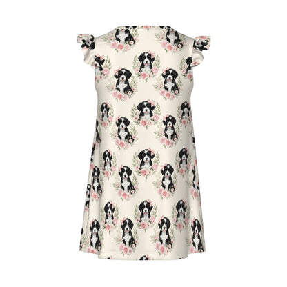 Portuguese Water Dog Girl's Flutter Sleeve Nightgown