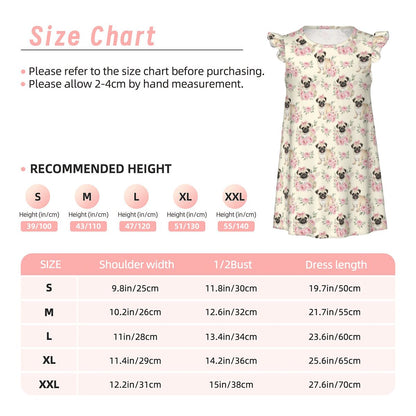 Pug Girl's Flutter Sleeve Nightgown