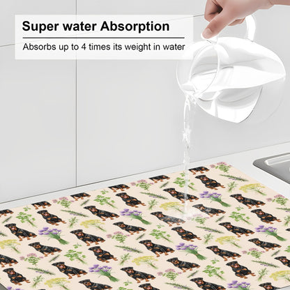 Rottweiler Large Dish Drying Mat