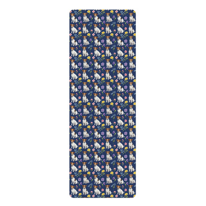 Jack Russell Terrier Dog Floral Yoga Mat – Durable Non-Slip Rubber Surface for Home & Studio Practice