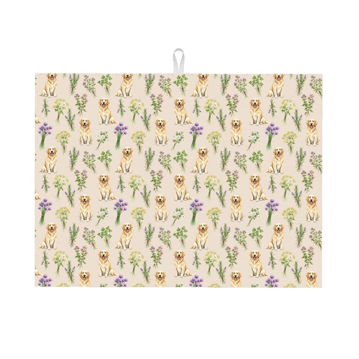 Golden Retriever Large Dish Drying Mat