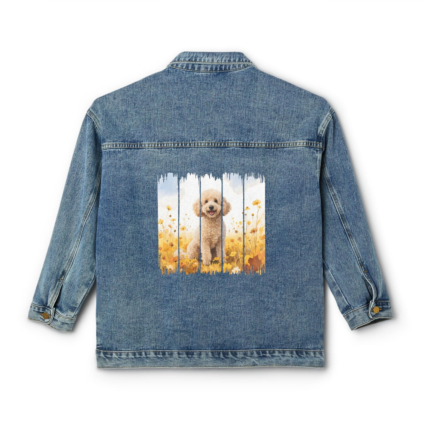 Trendy Poodle Dog Women's Denim Jacket, Dog Demin Jacket, Gift for Poodle Dog Mom, Gift for Dog Lovers, Fall Dog Style