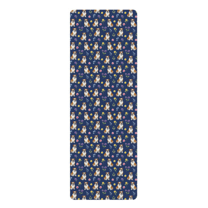 English Bulldog Floral Yoga Mat – Durable Non-Slip Rubber Surface for Home & Studio Practice