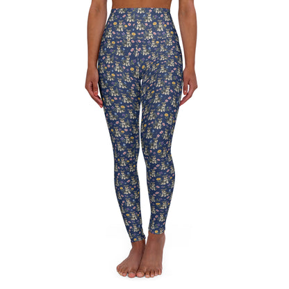 Schnauzer Dog Floral High Waisted Yoga Leggings - Perfect for Fitness & Everyday Wear