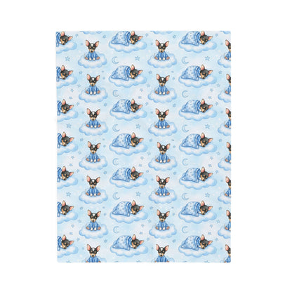 Rat Terrier Blue Baby Blanket, Rat Terrier Dog Baby Shower Baby Boy Newborn Gift Hospital Announcement Blanket Coming Home