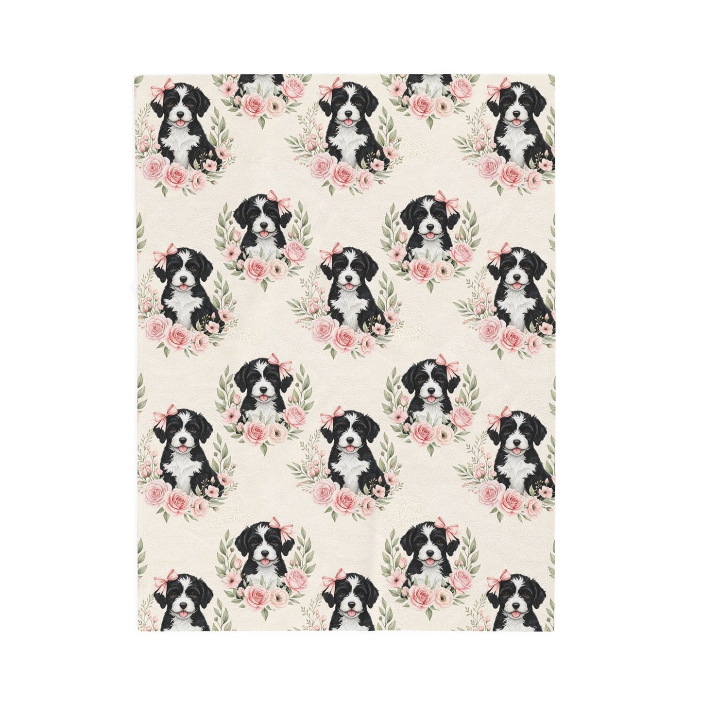 Portuguese Water Dog Pink Baby Blanket, Portie Dog Baby Shower Baby Girl Newborn Gift Hospital Announcement Blanket Coming Home