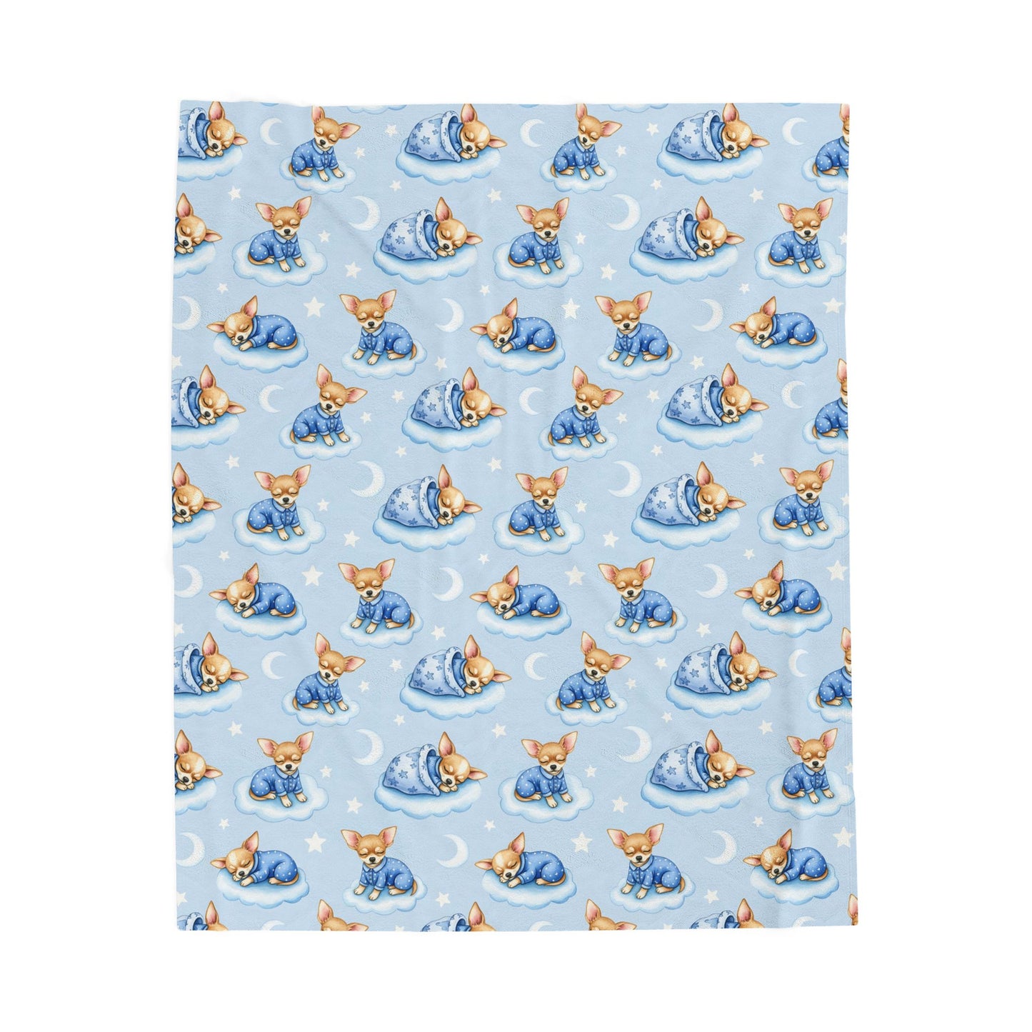 Chihuahua Dog Blue Baby Blanket