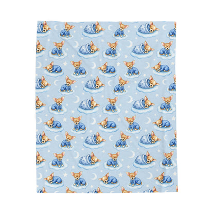 Chihuahua Dog Blue Baby Blanket