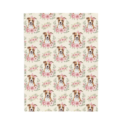 Pitbull Pink Baby Blanket, Pitbull Dog Baby Shower Baby Girl Newborn Gift Hospital Announcement Blanket Coming Home