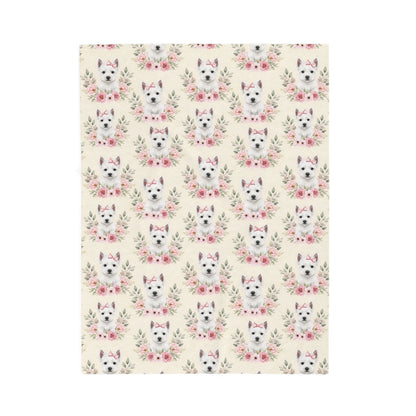 West Highland White Terrier Pink Baby Blanket, Westie Dog Baby Shower Baby Girl Newborn Gift Hospital Announcement Blanket Coming Home