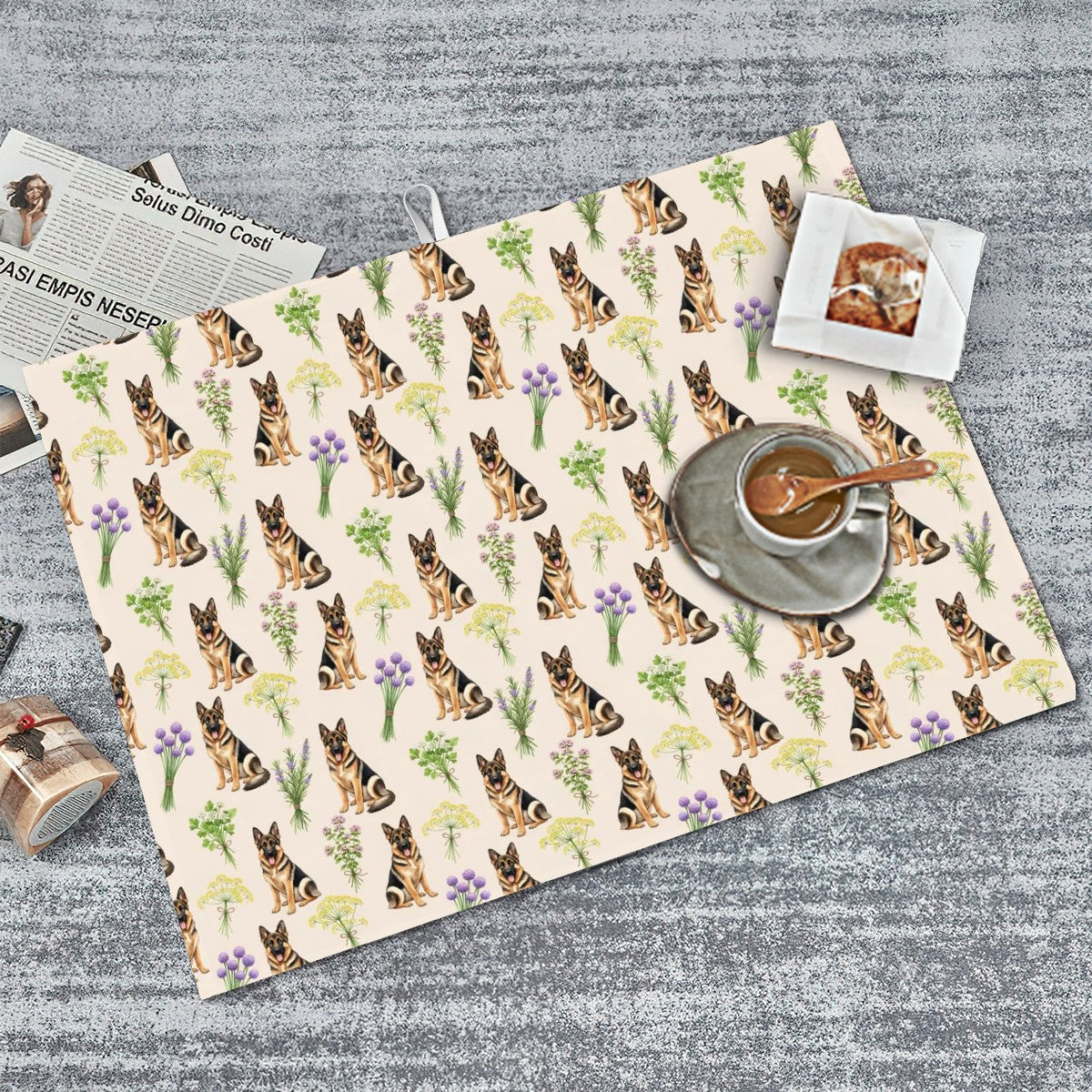 German Shepherd Large Dish Drying Mat