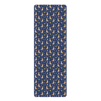 Chihuahua Dog Floral Yoga Mat – Durable Non-Slip Rubber Surface for Home & Studio Practice