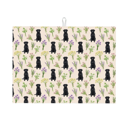 Black Labrador Retriever Large Dish Drying Mat