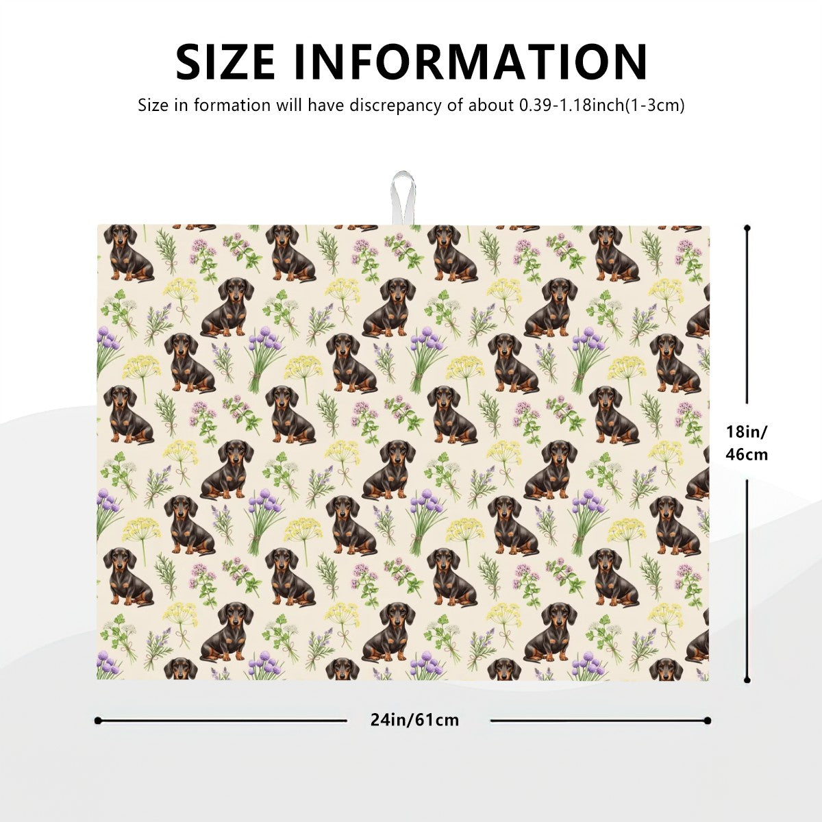 Dachshund Large Dish Drying Mat