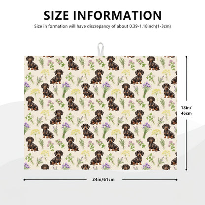 Dachshund Large Dish Drying Mat