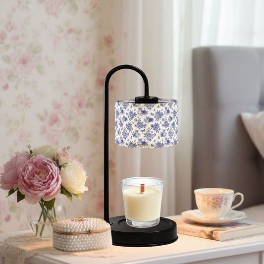 Corgi Blue Toile Candle Warmer Lamp