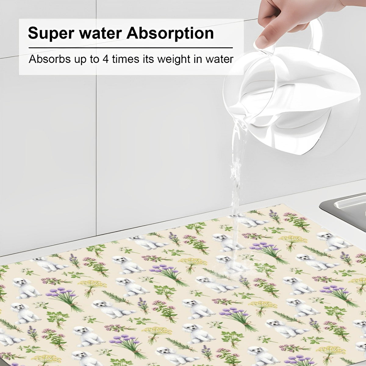 Poodle Large Dish Drying Mat