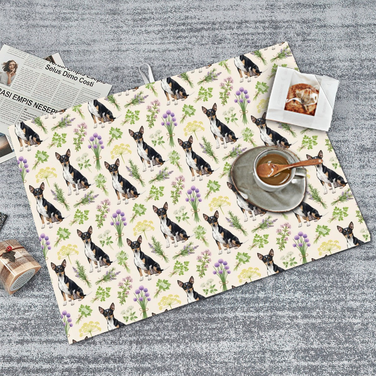 Rat Terrier Large Dish Drying Mat