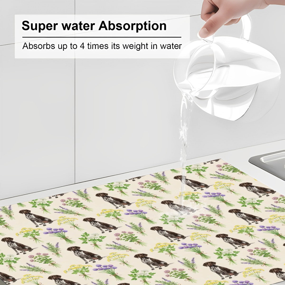 German Shorthaired Pointer Large Dish Drying Mat