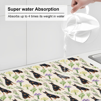 Doberman Pinscher Large Dish Drying Mat