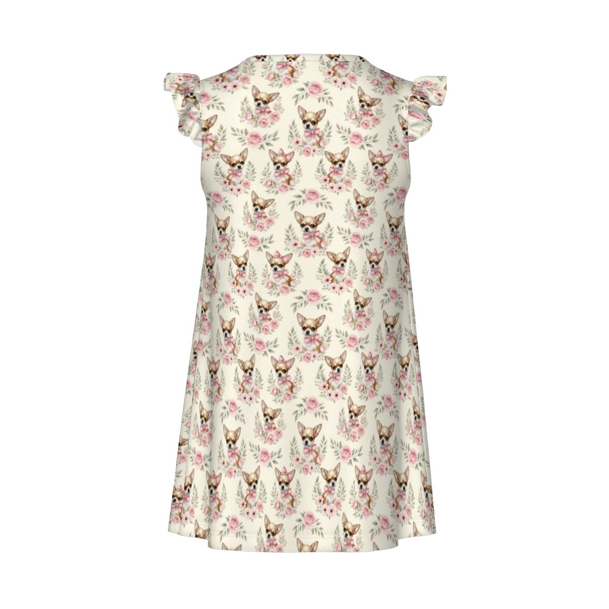 Chihuahua Girl's Flutter Sleeve Nightgown